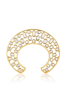 Gold Plated Mirror & Crystal Zirconia Cuff