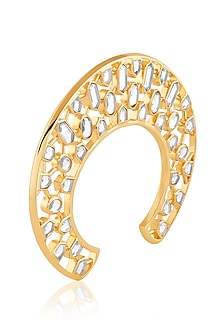 Gold Plated Mirror & Crystal Zirconia Cuff