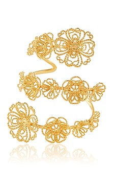 Gold Plated Mirror Work Wrap Bracelet