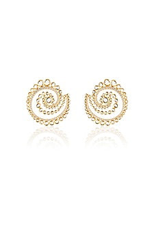 Gold Plated Crystal Zirconia & Mirror Stud Earrings