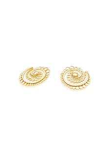 Gold Plated Crystal Zirconia & Mirror Stud Earrings