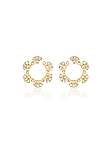 Gold Plated Mirror Stud Earrings