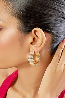 Gold Plated Mirror Hoop Earrings