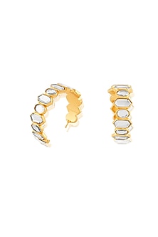 Gold Plated Mirror Hoop Earrings