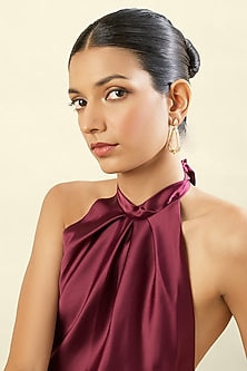 Gold Plated Mirror Chandbali Earrings