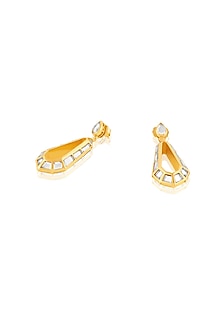 Gold Plated Mirror Chandbali Earrings
