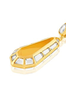 Gold Plated Mirror Chandbali Earrings
