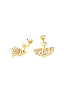 Gold Plated Mirror Chandbali Earrings