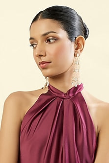 Gold Plated Mirror Chandbali Earrings