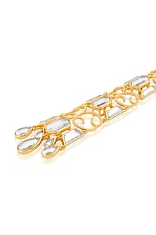 Gold Plated Mirror Chandbali Earrings