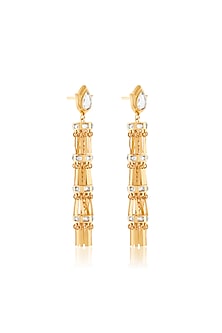 Gold Plated Mirror Dangler Earrings
