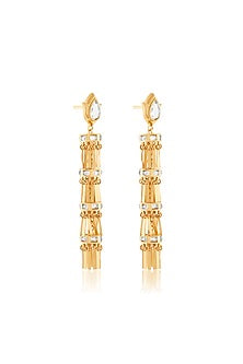 Gold Plated Mirror Dangler Earrings