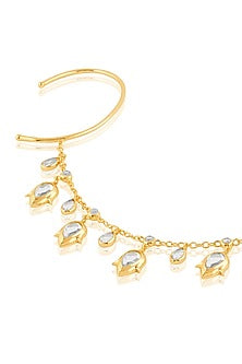 Gold Plated Hand-Cut Mirror Ear Chains