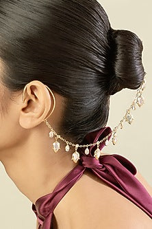 Gold Plated Hand-Cut Mirror Ear Chains