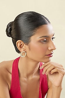 Gold Plated Hand-Cut Mirror Stud Earrings