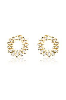 Gold Plated Hand-Cut Mirror Stud Earrings