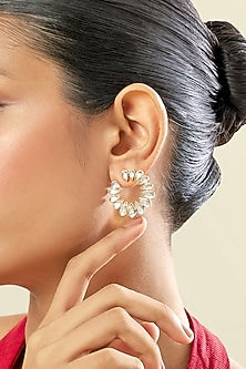 Gold Plated Hand-Cut Mirror Stud Earrings
