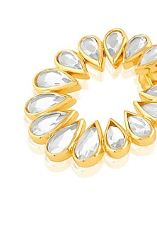 Gold Plated Hand-Cut Mirror Stud Earrings