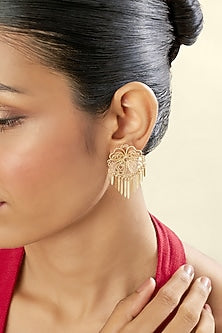 Gold Plated Filigree Stud Earrings