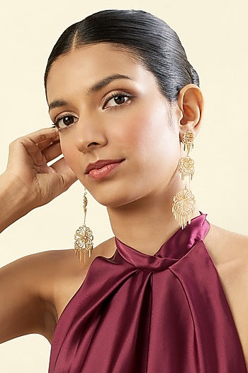 Gold Plated Filigree Dangler Earrings