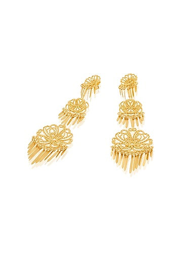Gold Plated Filigree Dangler Earrings