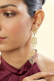 Gold Plated Filigree Dangler Earrings