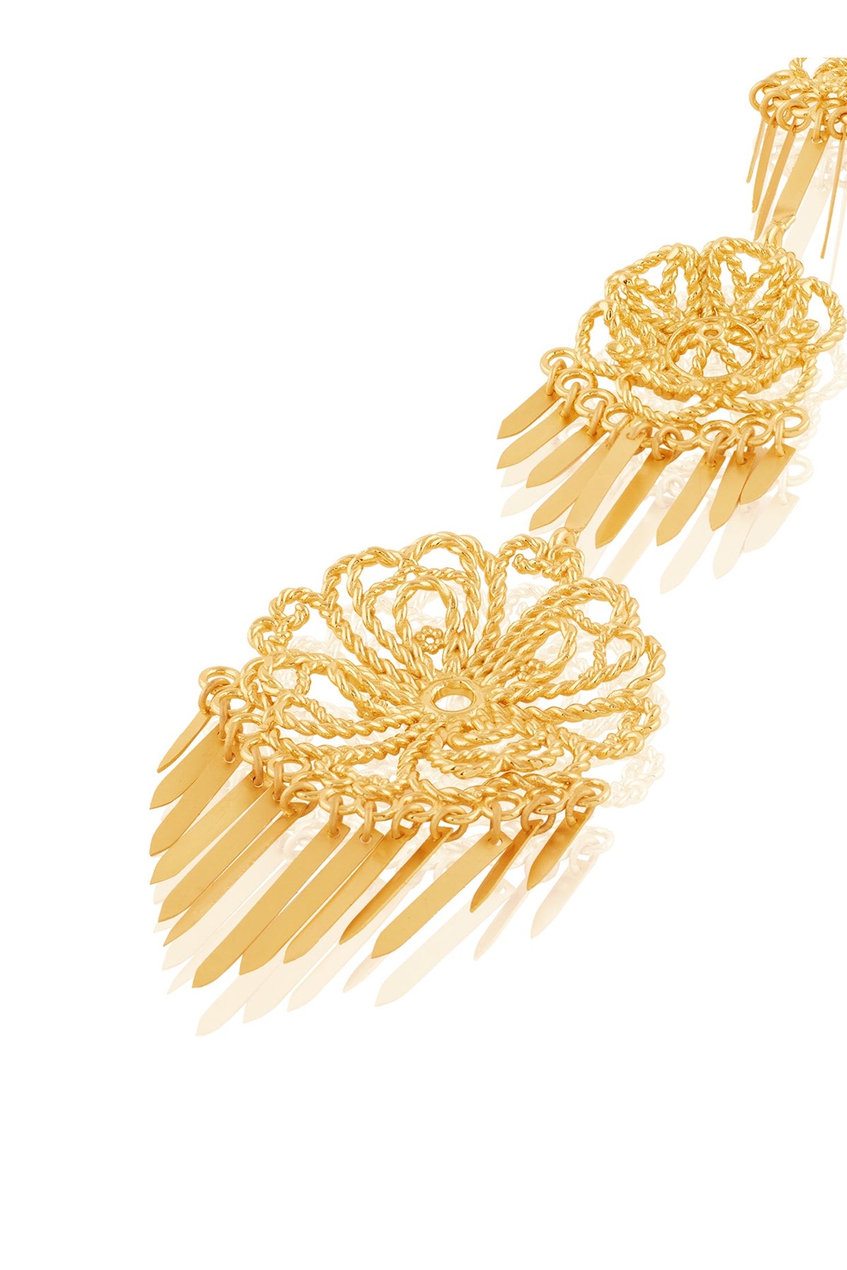 Gold Plated Filigree Dangler Earrings