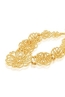 Gold Plated Mirror Filigree Drop Earrings