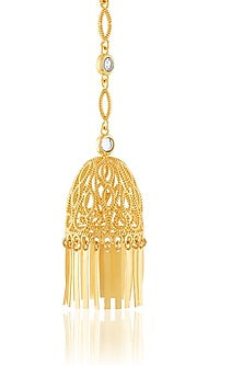 Gold Plated Hand-Cut Mirror Jhumka Earrings
