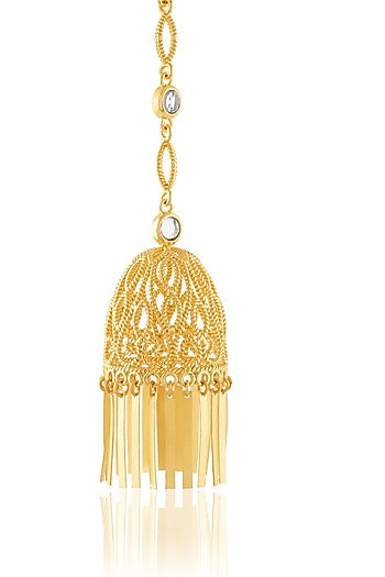 Gold Plated Hand-Cut Mirror Jhumka Earrings