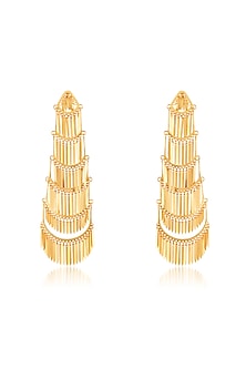 Gold Plated Mirror Dangler Earrings