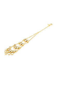 Gold Plated Hand-Cut Mirror Filigree Maangtikka