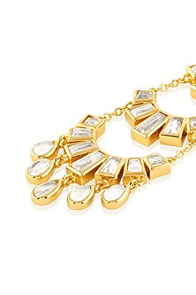 Gold Plated Hand-Cut Mirror Filigree Maangtikka