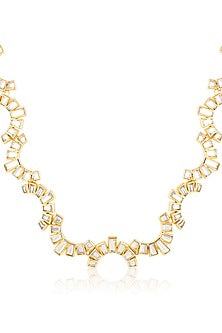 Gold Plated Hand-Cut Mirror Choker Necklace