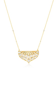 Gold Plated Hand-Cut Mirror Filigree Pendant Necklace