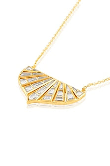Gold Plated Hand-Cut Mirror Filigree Pendant Necklace
