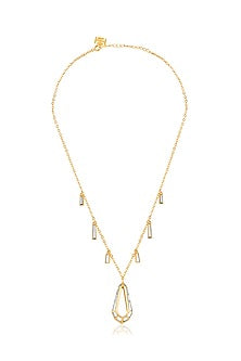 Gold Plated Hand-Cut Mirror Filigree Pendant Necklace