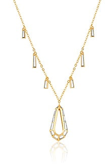 Gold Plated Hand-Cut Mirror Filigree Pendant Necklace