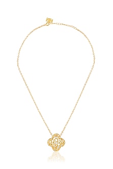Gold Plated Crystal Zirconia Filigree Pendant Necklace