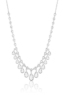 Gold Plated Hand-Cut Mirror Filigree Pendant Necklace