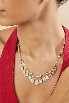 Gold Plated Hand-Cut Mirror Filigree Pendant Necklace