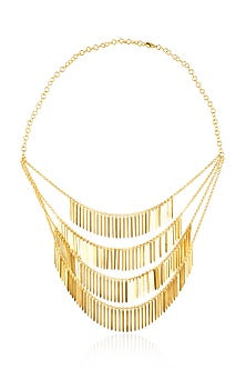 Gold Plated Hand-Cut Mirror Layered Necklace