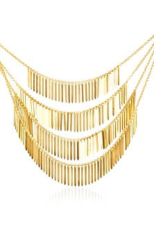 Gold Plated Hand-Cut Mirror Layered Necklace