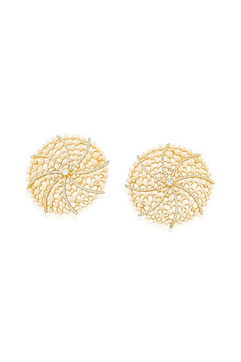 Gold Plated Pearl Stud Earrings
