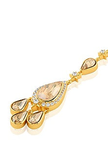 Gold Plated Crystal Zirconia Maangtikka