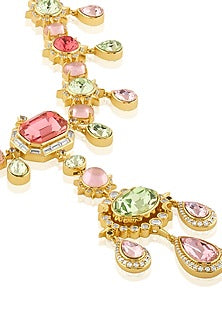 Gold Plated Multi-Colored Crystal Zirconia Necklace