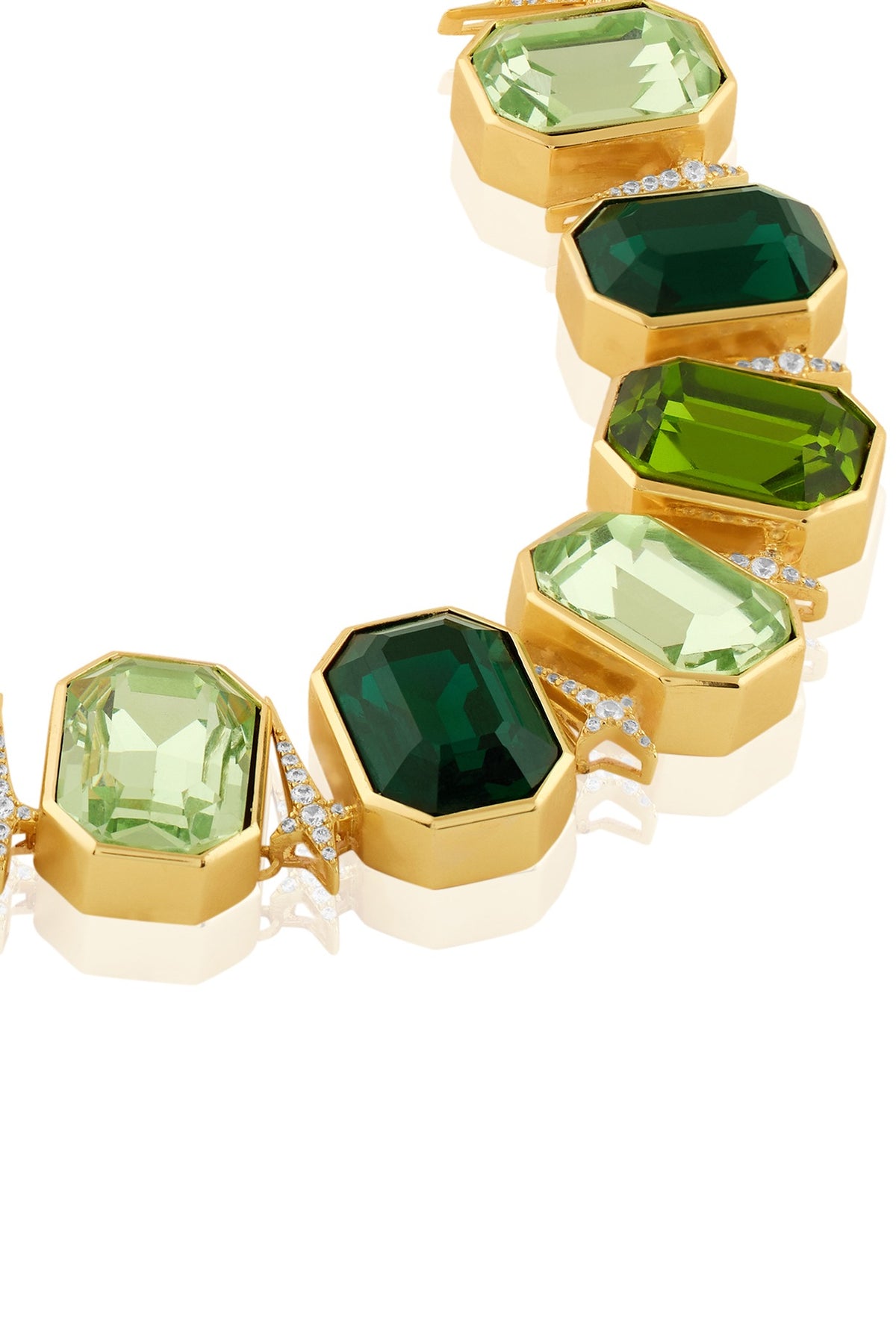 Gold Plated Green Crystal Zirconia Necklace