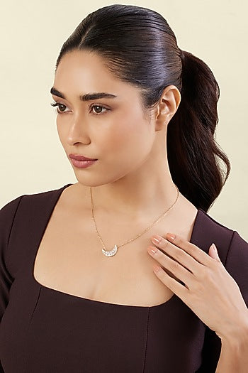 Gold Plated Crystal Zirconia Pendant Necklace