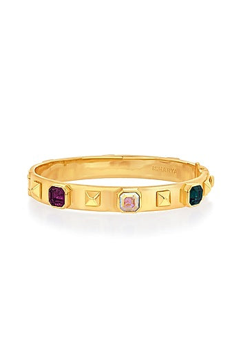 Gold Plated Amethyst Bangle