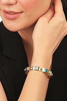 Gold Plated Amethyst Bangle